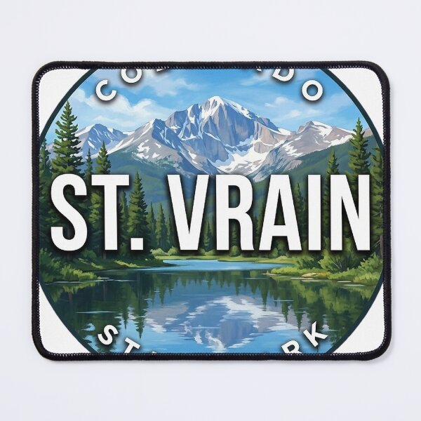 Item preview, St. Vrain State Park Colorado Summer Peaks Round Badge Sticker designed and sold by DetourDgn.