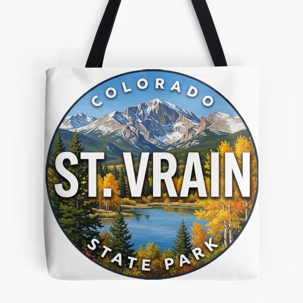 Item preview, St. Vrain State Park Colorado Autumn Gold Round Badge Sticker designed and sold by DetourDgn.