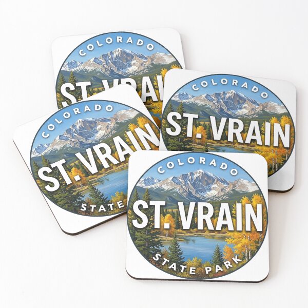 Item preview, St. Vrain State Park Colorado Autumn Gold Round Badge Sticker designed and sold by DetourDgn.