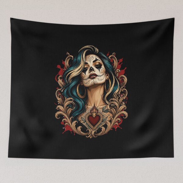 Item preview, ArtChicanoPayasoSacredHeart - DiaDeLosMuertos designed and sold by Artrendzs.
