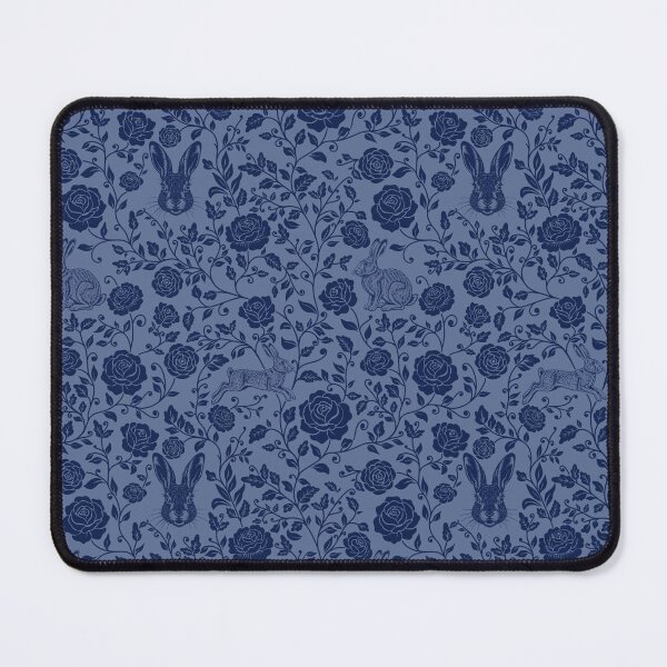 Item preview, Hare Floral Silhouette Botanical Nature Art Blue designed and sold by WildLakePatterns.