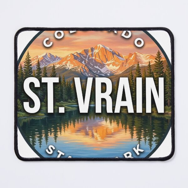 Item preview, St. Vrain State Park Colorado Alpenglow Round Badge Sticker designed and sold by DetourDgn.