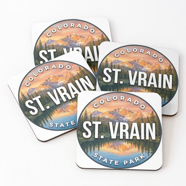 Item preview, St. Vrain State Park Colorado Alpenglow Round Badge Sticker designed and sold by DetourDgn.