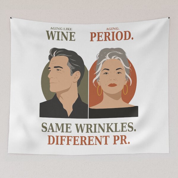 Item preview, Same Wrinkles Different PR Art Print, Funny Aging Print, Aging Like Wine Art, Humorous Couple Print, Mid Century Modern Decor designed and sold by Studio pod Burom.