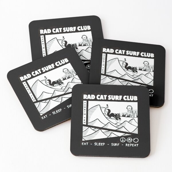 Item preview, Rad Cat Surf Club Retro Surfing Ocean Wave Graphic designed and sold by SEINENGAPPI12.