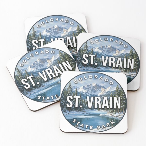 Item preview, St. Vrain State Park Colorado Winter Snow Round Badge Sticker designed and sold by DetourDgn.