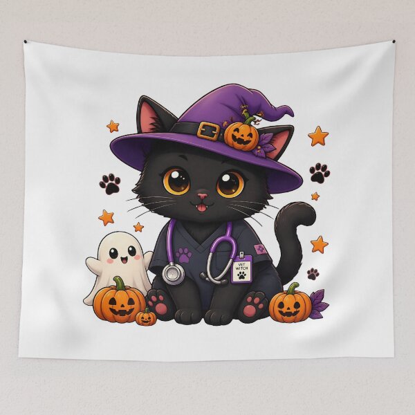 Item preview, Witchy Vet Cat – Purranormal Veterinary Activity Halloween Design designed and sold by Bettybee00.