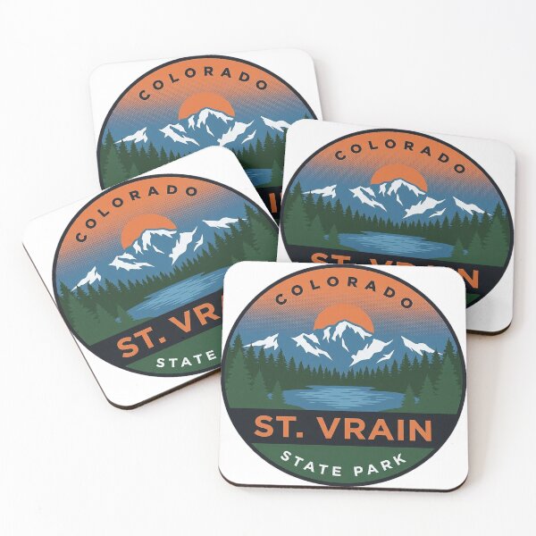 Item preview, St. Vrain State Park Colorado Retro Peaks Vintage Badge Sticker designed and sold by DetourDgn.