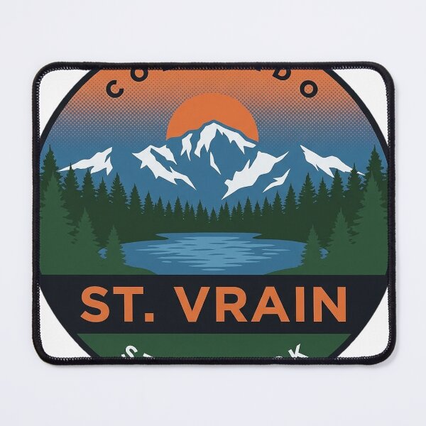 Item preview, St. Vrain State Park Colorado Retro Peaks Vintage Badge Sticker designed and sold by DetourDgn.