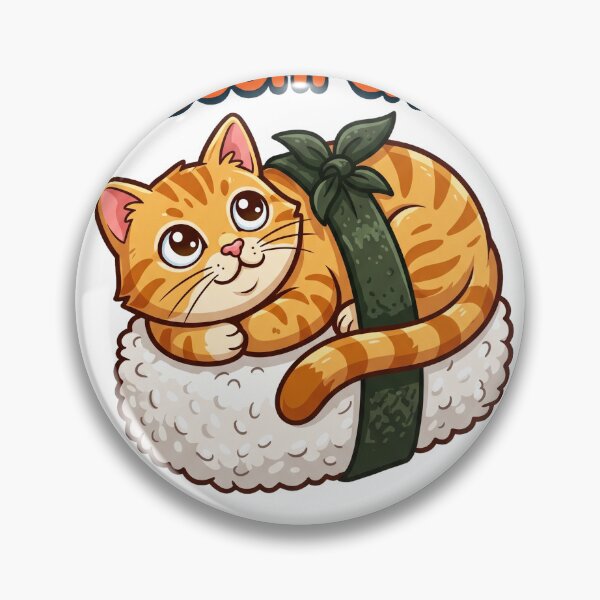 Item preview, Kawaii Sushi Cat Sticker - Cute Japanese Food Vinyl Decal designed and sold by Hikariha Studio.