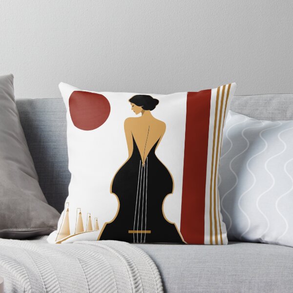 Item preview, Art Deco Double Bass Woman Print | Jazz Music  Art | Bauhaus Inspired Female Musician Print | Elegant Modern Decor designed and sold by Studio pod Burom.