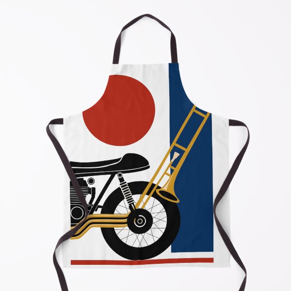 Item preview, Bauhaus Motorcycle & Trombone Art | Minimalist Jazz Garage Print | Mid-Century Modern Print designed and sold by Studio pod Burom.