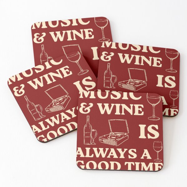 Item preview, Music & Wine Is Always A Good Time Vintage Record Player Design designed and sold by NatsDigitalCo.