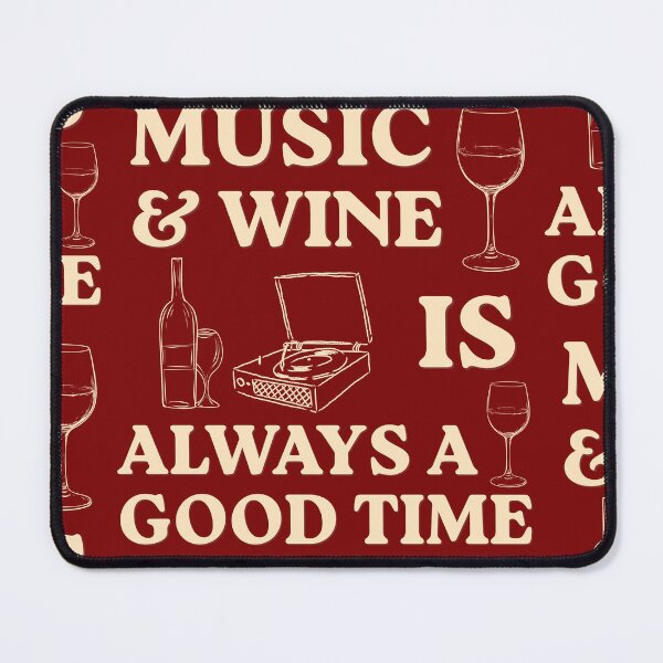 Item preview, Music & Wine Is Always A Good Time Vintage Record Player Design designed and sold by NatsDigitalCo.