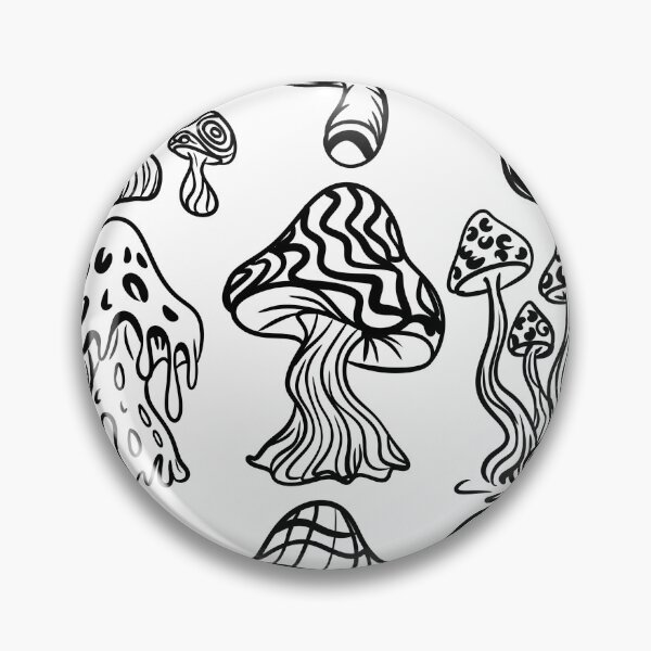 Item preview, Psychedelic Mushrooms Sticker Pack — Trippy Black and White Line Art designed and sold by LYAN-STORE.