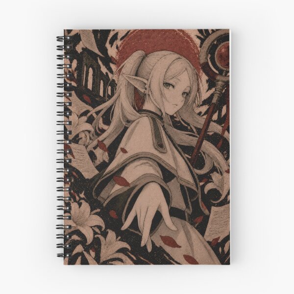 Aperçu de l'œuvre Mage aux cheveux blancs - Affiche rouge foncé | Art d'anime fantastique dramatique créée et vendue par OrionInkVault.