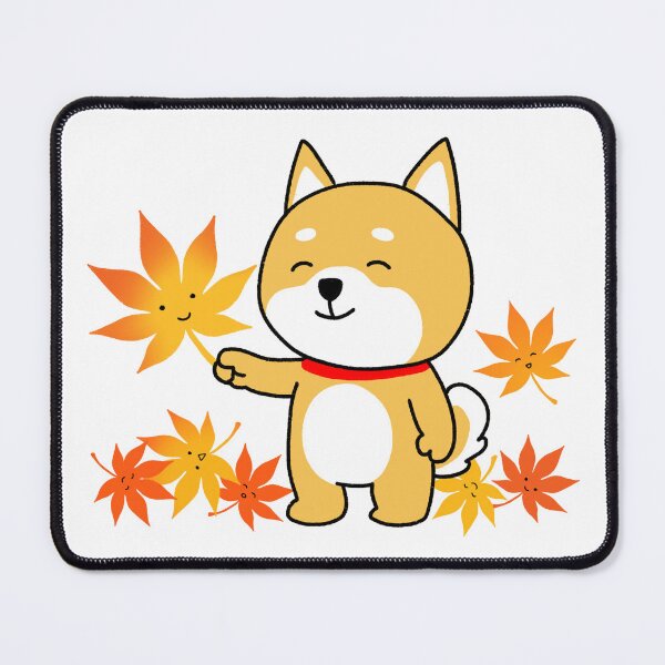 Item preview, A smiling Shiba Inu with a maple leaves in his hand designed and sold by neriko.