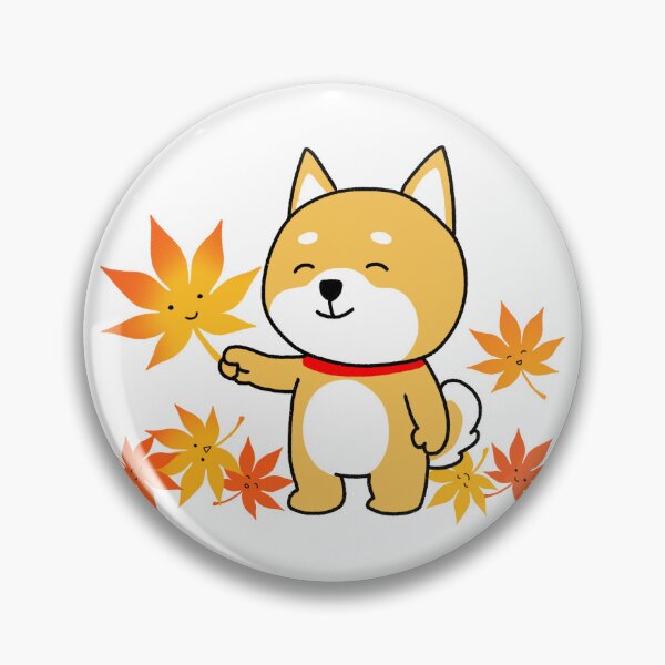 Artikelvorschau, Ein lächelnder Shiba Inu mit einem Ahornblatt in der Hand entworfen und verkauft von neriko.