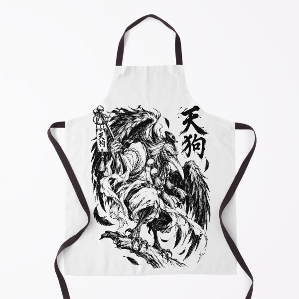 Item preview, Ink Japanese Tengu Yokai with Calligraphic Talismans designed and sold by bapupa.