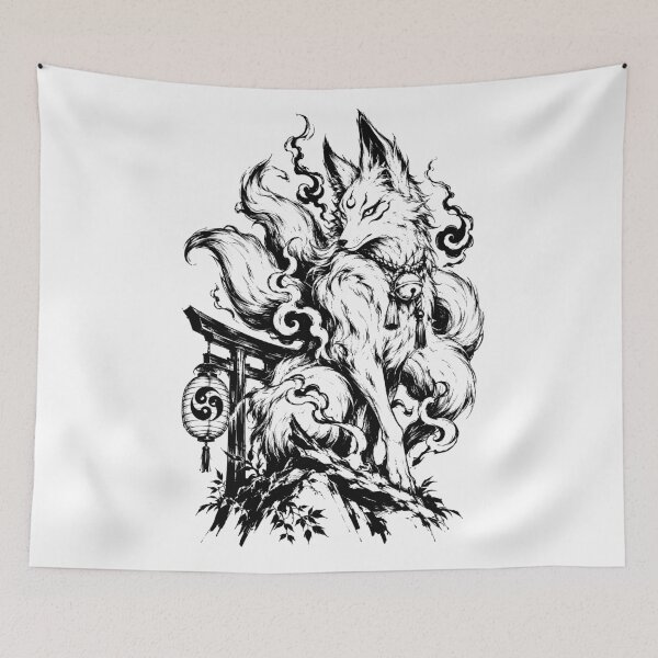 Item preview, Mystical Japanese Kitsune Yokai Beneath the Torii designed and sold by bapupa.