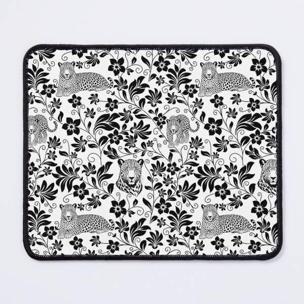 Item preview, Leopard Floral Silhouette Botanical Wildlife Art Black designed and sold by WildLakePatterns.