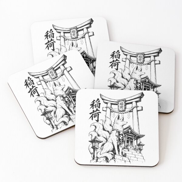 Item preview, Ink Kitsune Inari Shrine Under Torii designed and sold by bapupa.
