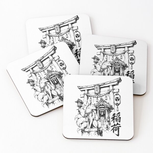 Item preview, Kitsune Inari Shrine in Ink designed and sold by bapupa.