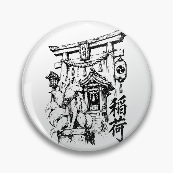 Item preview, Kitsune Inari Shrine in Ink designed and sold by bapupa.