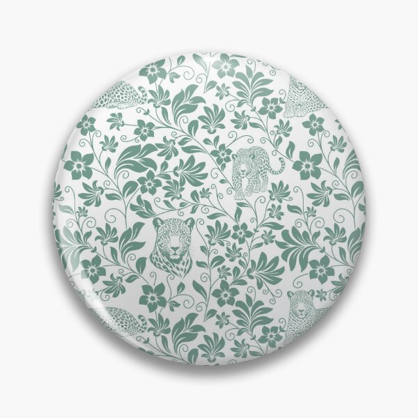 Item preview, Leopard Floral Silhouette Botanical Wildlife Art Green designed and sold by WildLakePatterns.