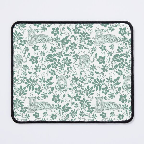 Item preview, Leopard Floral Silhouette Botanical Wildlife Art Green designed and sold by WildLakePatterns.
