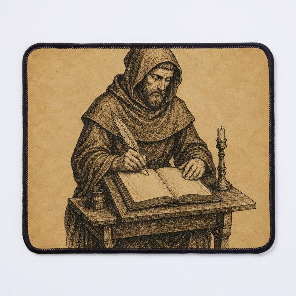 Item preview, Medieval Monk Scribe Writing Manuscript designed and sold by photoparadise22.
