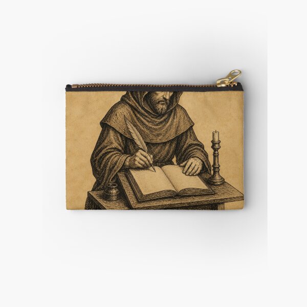Aperçu de l'œuvre Moine scribe médiéval écrivant un manuscrit créée et vendue par photoparadise22.