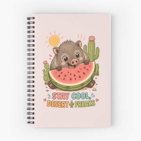 Item preview, Stay Cool, Desert Freaks – Cute Javelina Eating Watermelon designed and sold by Art-Arcade6.