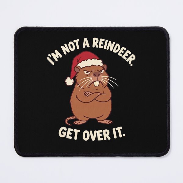 Item preview, Not a Reindeer Grumpy Nutria Funny Christmas Santa Hat designed and sold by BeaBuzz.