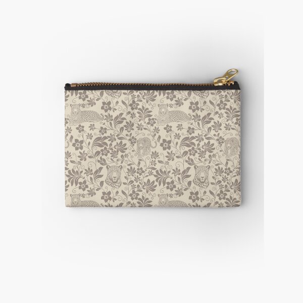 Item preview, Leopard Floral Silhouette Botanical Wildlife Art Sepia designed and sold by WildLakePatterns.