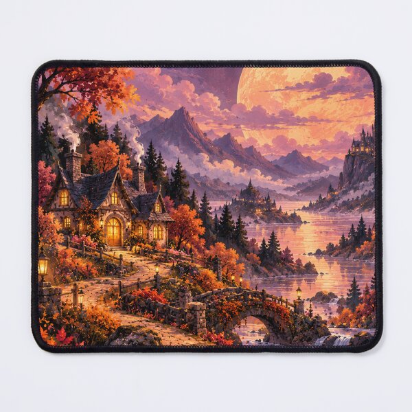Item preview, Autumn Moonlight | Cosy Cottagecore Landscape of Hallow designed and sold by Joammiyon.