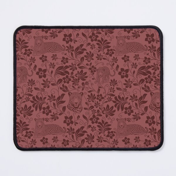 Item preview, Leopard Floral Silhouette Botanical Wildlife Art Red designed and sold by WildLakePatterns.
