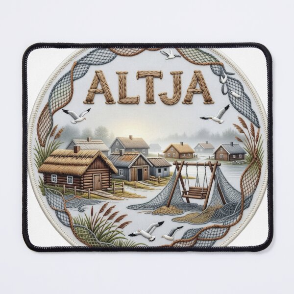 Item preview, Altja Estonia Lahemaa Fishing Village Thatched Cottages Embroidered Patch Sticker designed and sold by Imaginarium of Chaos falcon88 .
