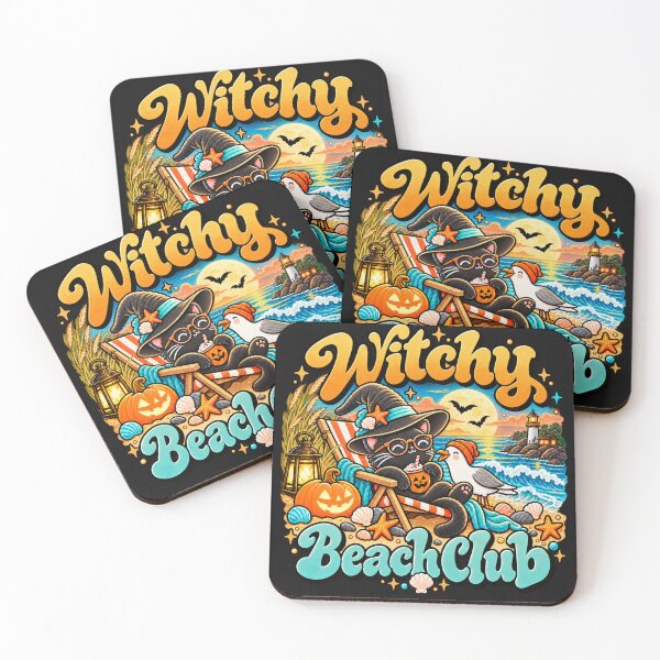 Item preview, Witchy Beach Club – Black Cat Halloween designed and sold by Blanczet.