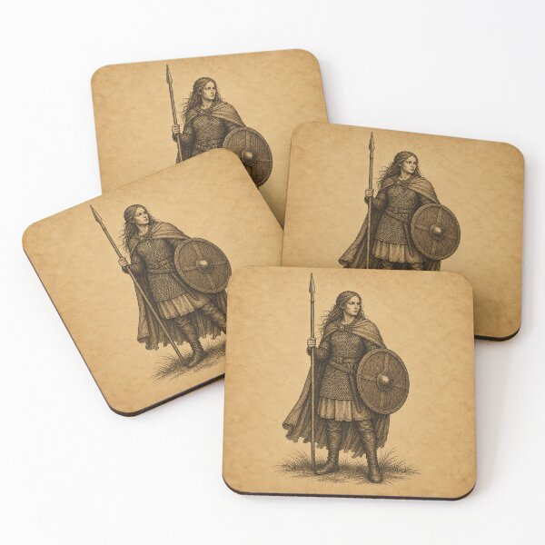 Item preview, Medieval Shield Maiden with Spear and Shield designed and sold by photoparadise22.