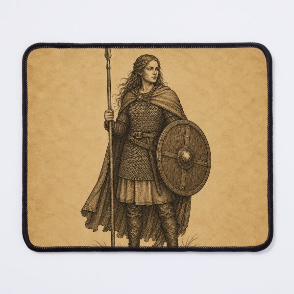 Item preview, Medieval Shield Maiden with Spear and Shield designed and sold by photoparadise22.