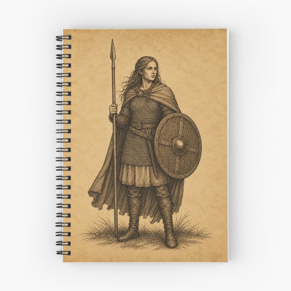 Item preview, Medieval Shield Maiden with Spear and Shield designed and sold by photoparadise22.