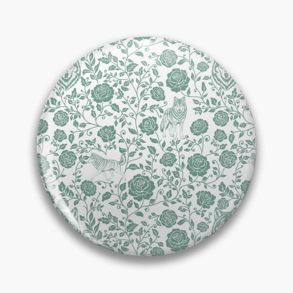 Item preview, Wolf Floral Silhouette Botanical Wildlife Art Green designed and sold by WildLakePatterns.