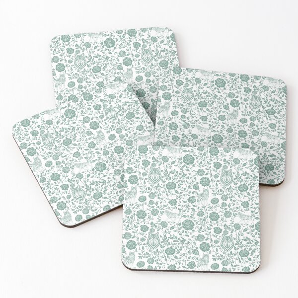 Item preview, Wolf Floral Silhouette Botanical Wildlife Art Green designed and sold by WildLakePatterns.