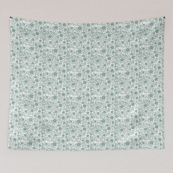 Item preview, Wolf Floral Silhouette Botanical Wildlife Art Green designed and sold by WildLakePatterns.