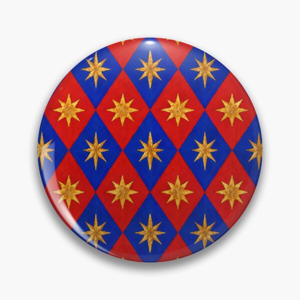 Item preview, Celestial Harlequin – Red Blue and Gold Star Pattern designed and sold by Bodique.