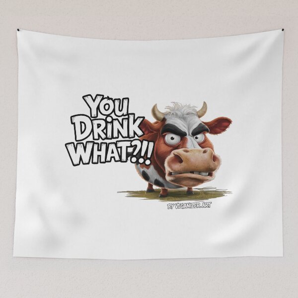 Item preview, Angry Cow You Drink What Funny Vegan designed and sold by Veganizer.art.