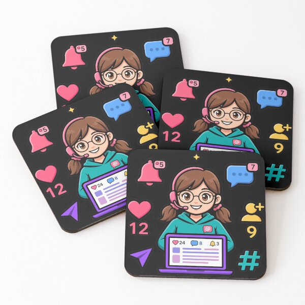 Item preview, Cute Social Media Manager Girl Laptop Sticker designed and sold by  Natho Templates.
