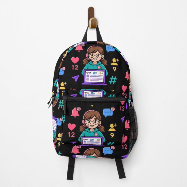 Item preview, Cute Social Media Manager Girl Laptop Sticker designed and sold by Natho Templates.
