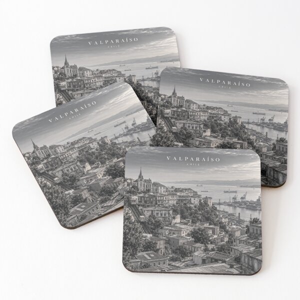Item preview, Valparaíso Cinematic Monochrome Coastal Artwork designed and sold by MichaeIRellov.